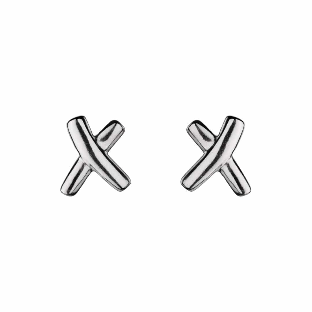 Silver cross 2024 stud earrings