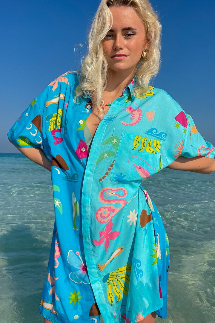 Hibiscus Dreams Shirt Dress