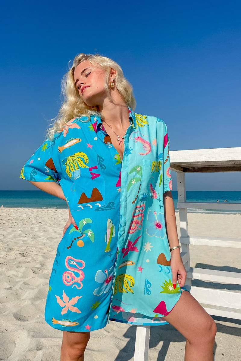 Hibiscus Dreams Shirt Dress