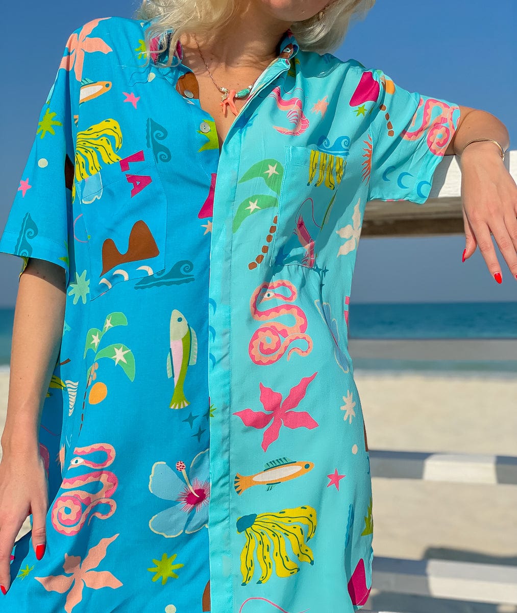 Hibiscus Dreams Shirt Dress