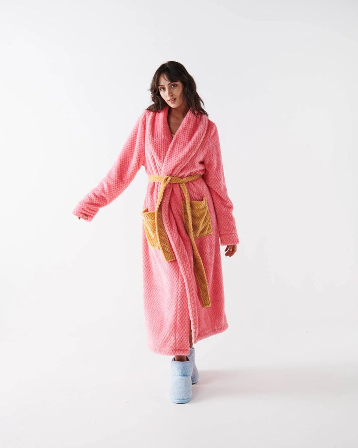 Kip and Co Sweet Nothings Cosy Winter Robe -  Candy Pink