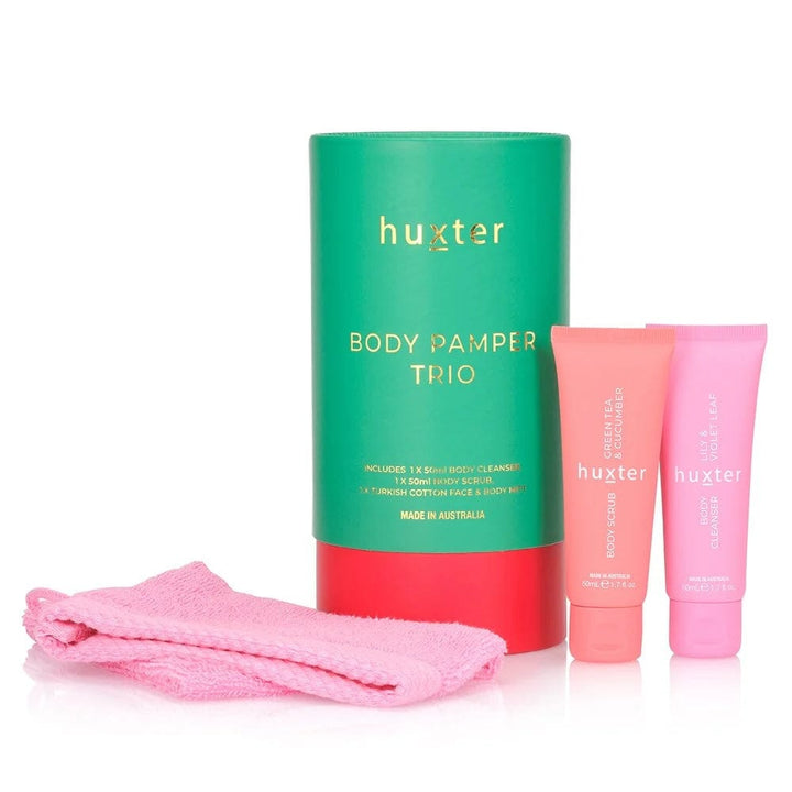 Body Pamper Trio | Emerald Green - Cleanser, Scrub & MItt