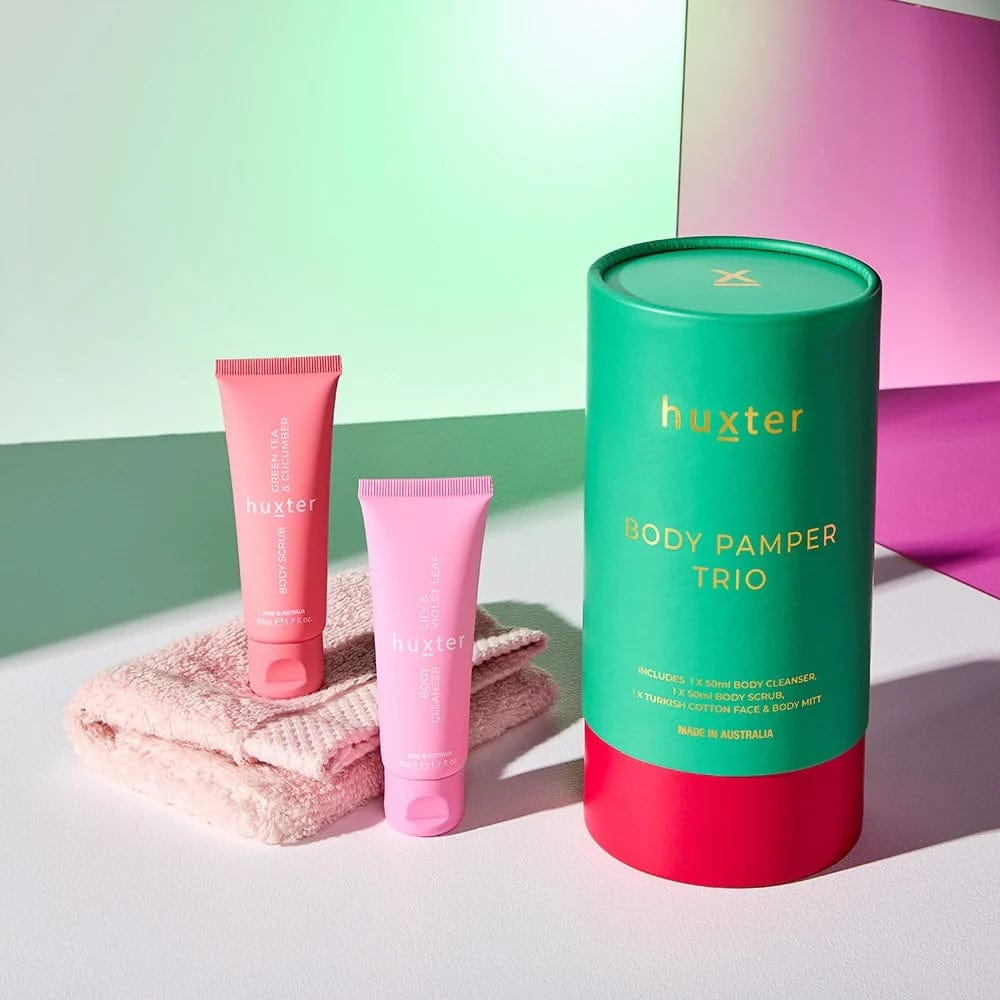 Body Pamper Trio | Emerald Green - Cleanser, Scrub & MItt