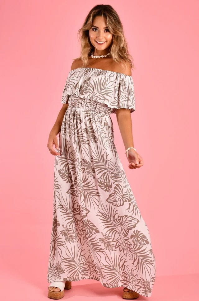 Gypsy Maxi Dress - Palm White