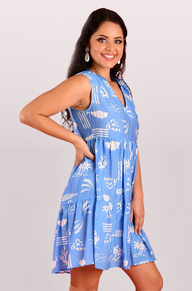 Under The Sea Blue Dress - Short