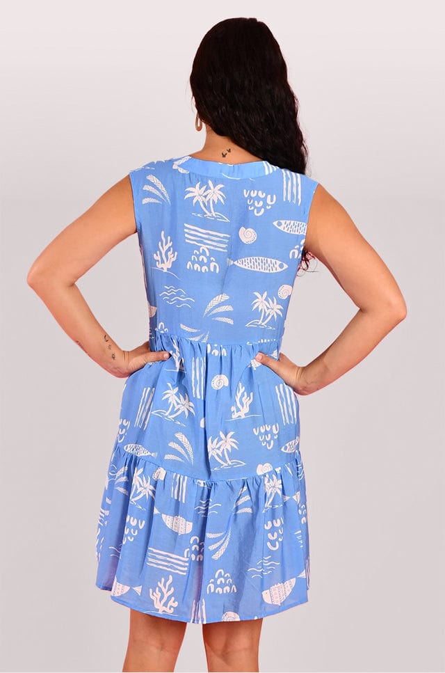 Under The Sea Blue Dress - Short