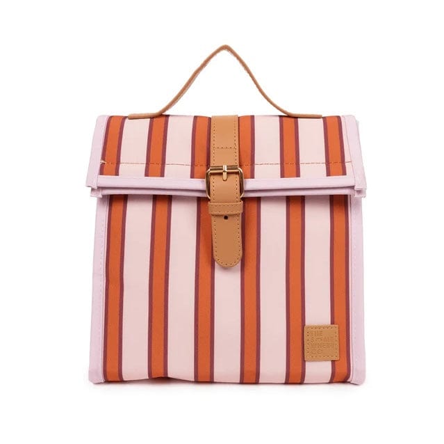 Iced Vovo Candy Stripe Red and Pink Insulated Lunch Satchel