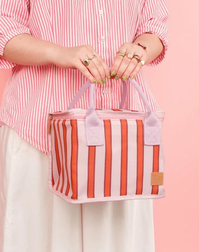 Iced Vovo Candy Stripe Red and Pink Insulated Lunch Bag