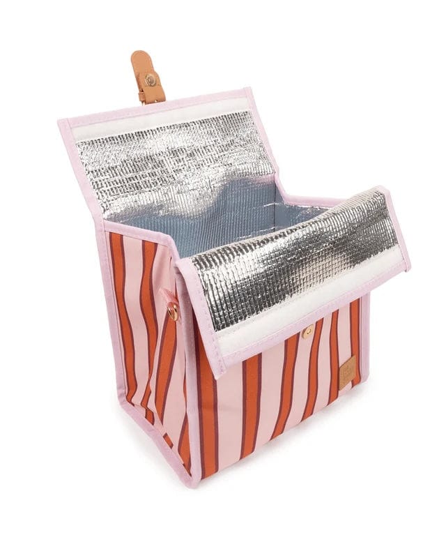 Iced Vovo Candy Stripe Red and Pink Insulated Lunch Satchel