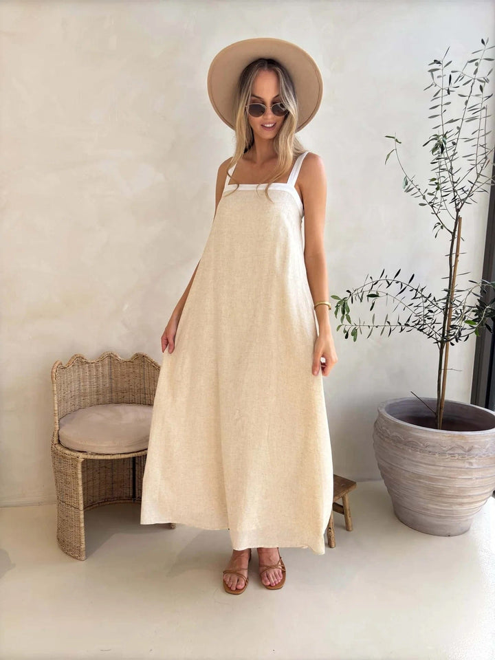 Kiki Maxi Dress - Natural/White