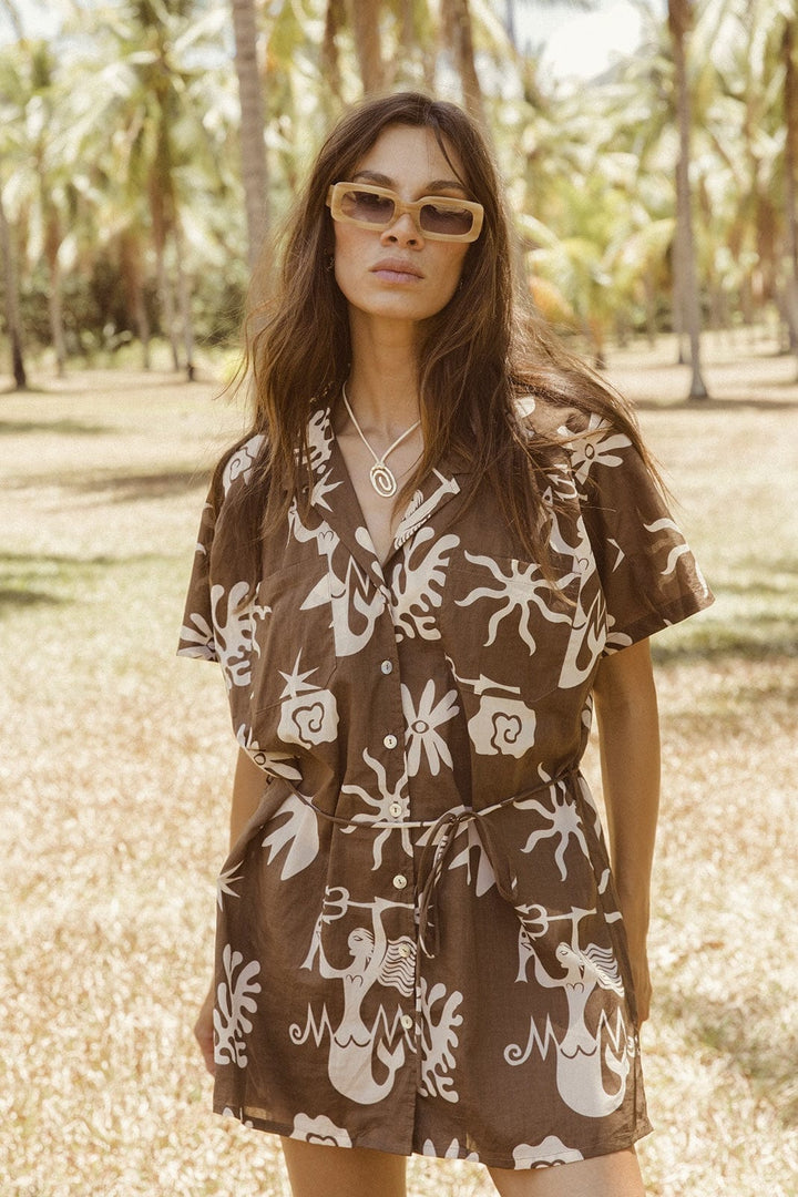 Siren Beach Shirt/ Coverup - Mocha