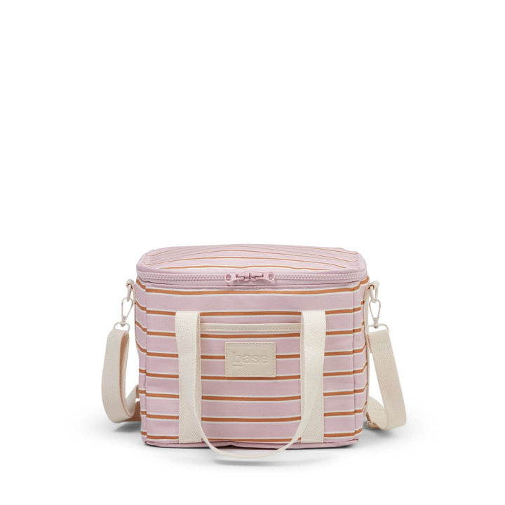 Base Lunch Bag - soft pink/rust stripe